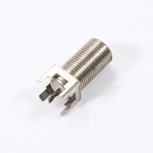 Meilleure vente de connecteur coaxial femelle RF de type F à angle droit à 90 degrés en laiton pour montage sur carte PCB