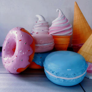 รูปปั้นโดนัทไฟเบอร์กลาสสำหรับฉากหลังสตูดิโออุปกรณ์ประกอบฉากแสดงขนมโดนัทขนาดยักษ์ - Product Image 5