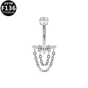 <span class=keywords><strong>Piercing</strong></span> <span class=keywords><strong>per</strong></span> <span class=keywords><strong>Ombelico</strong></span> in Titanio G23 con Filettatura Interna e Zirconia Marquise, Gioiello <span class=keywords><strong>per</strong></span> <span class=keywords><strong>Piercing</strong></span> F136 - Product Image 6