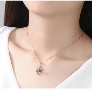 البحر عقد بحلية دولفين قلادة أنا أحبك 100 اللغات قلادة - Product Image 4