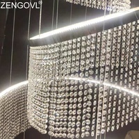 Lzengovl — lustre led suspendu en cristal, design moderne simpliste, produit de luxe, éclairage d'intérieur, luminaire décoratif de plafond, idéal pour des escaliers