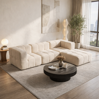 Sofá Cama de Espuma de Alta Densidad Personalizado OEM, Asiento de Suelo de Pana sin Marco, Empacado al Vacío, Plegable, Ahorra Espacio