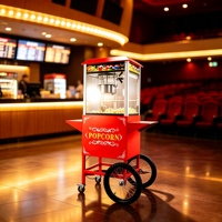 Machine à Popcorn Électrique Commerciale en Forme de Papillon avec Chariot pour Stand de Rue, Cinéma et Kiosque de Vente