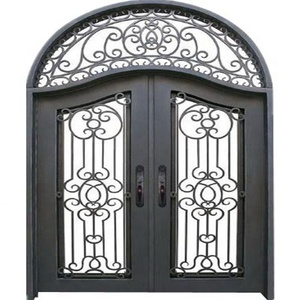 Decorativi in ferro battuto doppio schermo di vetro porte di ingresso <span class=keywords><strong>con</strong></span> specchio di poppa - Product Image 3