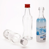 Botol Kaca Mini VISTA Wholesale 28ml 40ml 50ml 60ml 100ml untuk Air, Jus, Anggur, Minuman Keras, Whisky, Vodka, Tequila dengan Tutup Aluminium