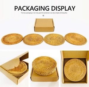 Posavasos Redondos Hechos a Mano de Bambú Trenzado, Tradicionales Chinos, No Tóxicos, para Regalos de Fiesta - Product Image 6