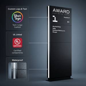 ป้ายไฟโรงแรมแบบกำหนดเอง ป้ายโลโก้แบรนด์ด้านหน้า ป้ายตั้งพื้นพร้อมไฟ <span class=keywords><strong>LED</strong></span> ป้ายบอกทาง ป้ายเสาไฟส่องสว่าง - Product Image 3