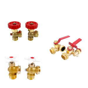 วาล์วทองเหลืองแบบ Stopcock DN15 DN20 พร้อมตัววัดระดับของเหลวสำหรับหม้อไอน้ำ แบบ 4 จุด 6 จุด คันโยกสามทาง - Product Image 1