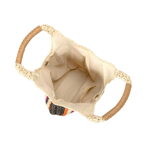 Borsa Tote Intrecciata Colorata in Tinta Unita, Borsa da Spiaggia Artigianale in Paglia per Donna, Stile Vacanza Estiva, Grande Capacità, Casual - Product Image 5