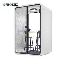 Cabine insonorisée préfabriquée doublement haute pour protection vocale individuelle en atelier