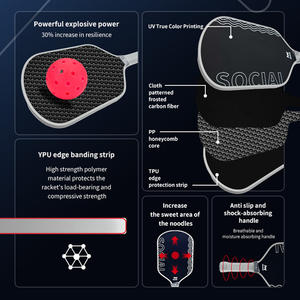 Paleta MUGOO Gen4 Core Ultra Ligera de Fibra de Carbono, Aprobada por la USAPA para Torneos, Ideal para Campeonatos Regionales - Product Image 4