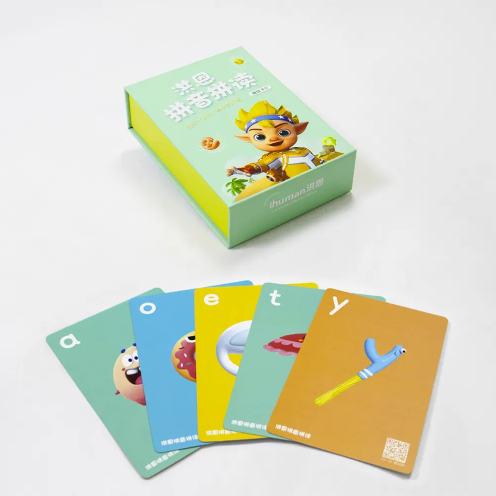 बच्चों के लिए व्यायाम झुकाव फ़्लैश कार्ड संज्ञानात्मक कार्ड कस्टम प्रिंटिंग अरबी सीखना चीनी फ़्लैश कार्ड