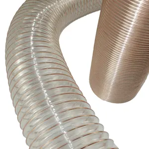 0.4mm d'épaisseur conduit d'air sous vide spirale fil d'acier tuyau industriel Flexible résistant à l'abrasion PU tuyau jardin eau tuyau Flexible