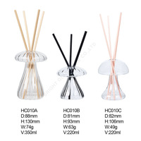 Vente en gros d'usine, flacons diffuseurs uniques en forme de champignon, luxe, verre borosilicate de haute qualité, flacon diffuseur vide pour aromathérapie