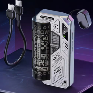 Mini Power Bank portable <span class=keywords><strong>en</strong></span> stock avec câble Type-C, affichage, batterie interchangeable, 22,5W, 5000mAh, haute capacité - Product Image 2