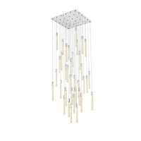 2023 lampes suspendues modernes en cristal design bâtiment duplex de luxe loft villa escaliers LED simple long lustre
