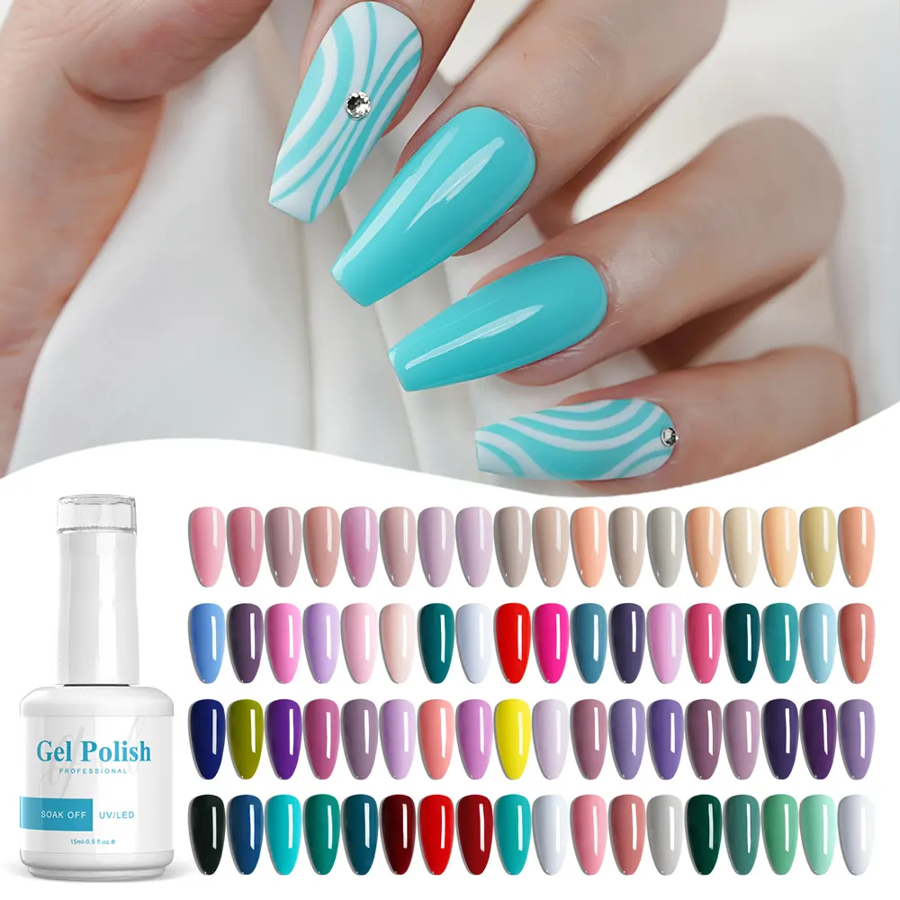 Oem Nails Supplies Salon 396 Couleurs Bulk High Pigment Esmalte Permanentes UV Nail Gel Polish