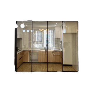 Puerta Corredera de Vidrio Templado con Doble Acristalamiento de Aluminio Blanco Puro AOSTTER, Diseño Minimalista Contemporáneo, Impermeable y sin Juntas - Product Image 1