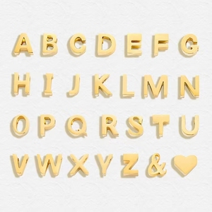 Plaqué or 18 carats Mini lettre initiale pendentif à breloque <span class=keywords><strong>T</strong></span> <span class=keywords><strong>W</strong></span> V <span class=keywords><strong>S</strong></span> anglais 3D en acier inoxydable collier à faire soi-même Bracelet usine en gros chaud - Product Image 1