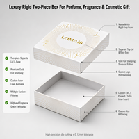 Caja de Perfume de Lujo Personalizada con Tapa y Base, Logotipo en Lámina Dorada, Cartón Rígido para Fragancias, Mercado Estadounidense, Nuevo Diseño