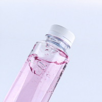 Bouteille en plastique transparente PET de qualité alimentaire, 38 filets, 350 ml, avec couvercle jetable, bouteille pour jus, boisson, eau minérale, usage industriel