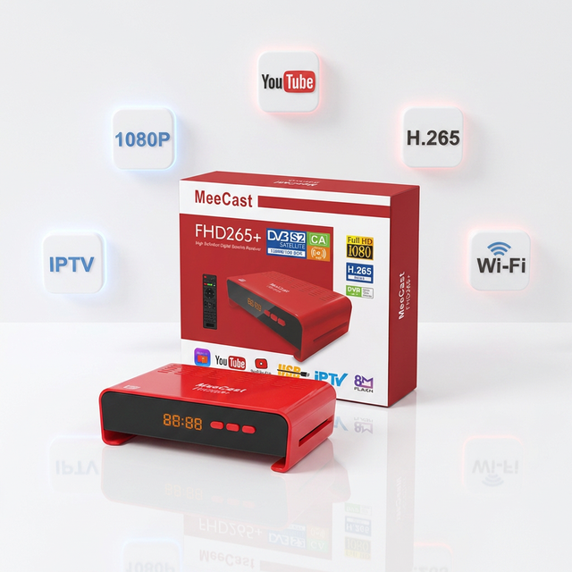 DVB-S2 Satellite TV Receiver Built-in Wi-Fi 1080P Free Decoder IP TV Digital TV Box GX6605H1 CA Card Slot HEVC/H.265 MeeCast