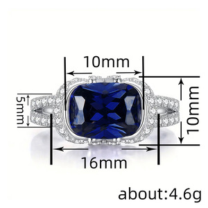 Anello con Fiocco in Gemma Blu per Donne, Elegante Gioiello da Dito per Occasioni Formali - Product Image 4