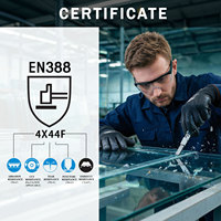 Gants de travail de sécurité industrielle anti-coupure CY, calibre 13, conformes aux normes ANSI A7 EN388 4X44F, antidérapants pour la manipulation du verre