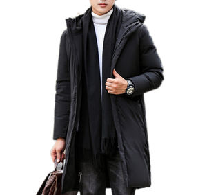 Chaqueta larga de los hombres Sección Juventud Slim pato blanco abajo engrosamiento con capucha de invierno de los hombres venta al por mayor - Product Image 1