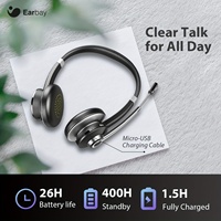 Headset ENC On-ear dengan Mikrofon, Desain Peredam Kebisingan, Pengambilan Suara Jernih untuk Zoom dan Call Center