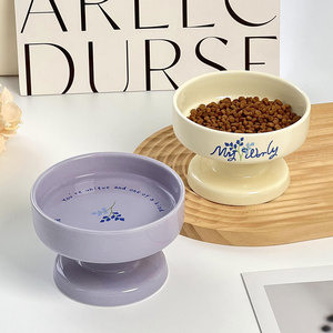 ชามเซรามิกสำหรับแมวและสุนัข ยี่ห้อ Doe Pet  รักษาสิ่งแวดล้อม ช่วยป้องกันการก้มดื่มน้ำ  ลายเรียบ - Product Image 2