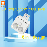 Multiprise PD 20W + QC 3.0 de haute qualité avec ports USB 2 prises 2 USB-A et 2 ports USB-C Prises d'extension de prise de courant PD 20w