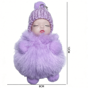 Poupée de sommeil, <span class=keywords><strong>boule</strong></span> de fourrure, accessoire suspendu, sac à dos mignon pour fille, décoration, princesse, porte-clés en peluche, jouet en gros - Product Image 2