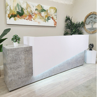 Nouveau style bureau de réception en marbre gris béton surface solide bureau de réception d'hôtel bureau de réception