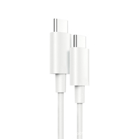 Kabel pengisian daya cepat, kabel pengisian daya Cepat 3A 60W C-C TYPE-C ke TYPE-C untuk Data ponsel