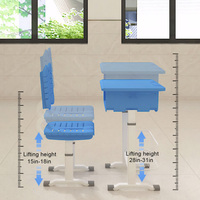 Chaise d'étudiant moderne monoplace en plastique avec bureau réglable pour centre de formation scolaire et salle de classe lecture
