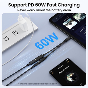 Adaptador para Auriculares, Convertidor Tipo-<span class=keywords><strong>C</strong></span> a <span class=keywords><strong>USB</strong></span> + 3.5mm, Cable de Audio Compacto - Product Image 4