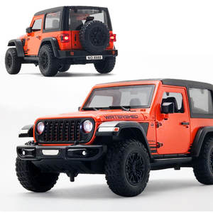 Modelo de Juguete Wrangler a Escala 1:24, de Metal Fundido, Convertible, con Puertas que se Abren, Luces y Sonido, Auto Todoterreno con Retroceso para Decoración o Regalo - Product Image 3