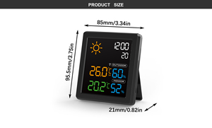 Ewetime Máy tính để bàn thông minh Trạm thời tiết mini HD Màn hình màu <span class=keywords><strong>LCD</strong></span> đồng hồ báo thức với ẩm kế và nhiệt kế chức năng báo lại - Product Image 6