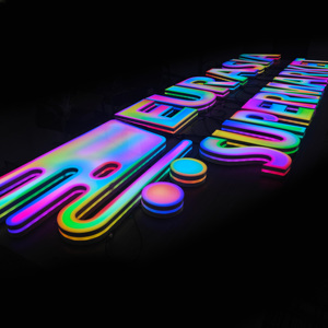 Acrylic signage hiệu ứng năng động LED chữ cái hiệu ứng ánh kim ngoài trời dấu hiệu RGB thay đổi màu sắc 3D Logo ánh sáng hiệu ứng vẫy - Product Image 3