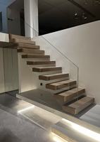 Escalier suspendu personnalisé HZ, style classique et simple, marches en bois, escalier suspendu pour villa, escalier d'hôtel