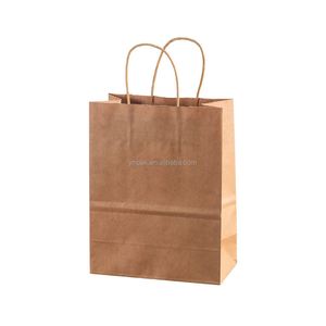 Sac de courses de luxe fait main en papier kraft brun écologique, impression de logo personnalisée, matériau de qualité alimentaire, faible MOQ pour la promotion alimentaire - Product Image 3