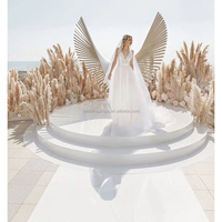 Scène Ronde Moderne en Acrylique Blanc au Design Simple pour Décoration de Mariage Diamètre 300cm Marque Tianhou MOQ 1 Pièce