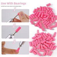 Vente en gros de bandes de ponçage pour ongles miniatures roses de haute qualité 3,0 mm 120 # 150 # 180 # 240 #   Outil de manucure pour retirer le vernis gel pour perceuse à ongles