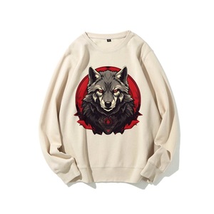 Camicia Red Moon Wolf Tech Style Dark Style Cool Print High GSM Vintage Trendy economica - Product Image 1