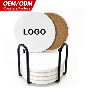 hot sale custom printed sublimation blank round ceramic coaster for hotel restaurant beer coffee drinks absorbent cup coasters
