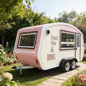 Mobil 220V Tam Donanımlı Mutfak Arabası, Dondurma, Pizza, Kahve vb. Ürünleri Sunuyor. Römork Tipi Yiyecek Arabası. - Product Image 1