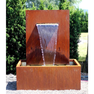 Fuente de Cascada de Acero Corten para Exteriores, Decorativa para Patio - Product Image 1