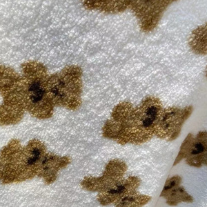 Soft <strong>Bear</strong> 100% Polyester Jacquard Small <strong>Teddy</strong> Fleece <strong>Single</strong>-sided Particle Fleece Fabric for Apparel - Product Image 1