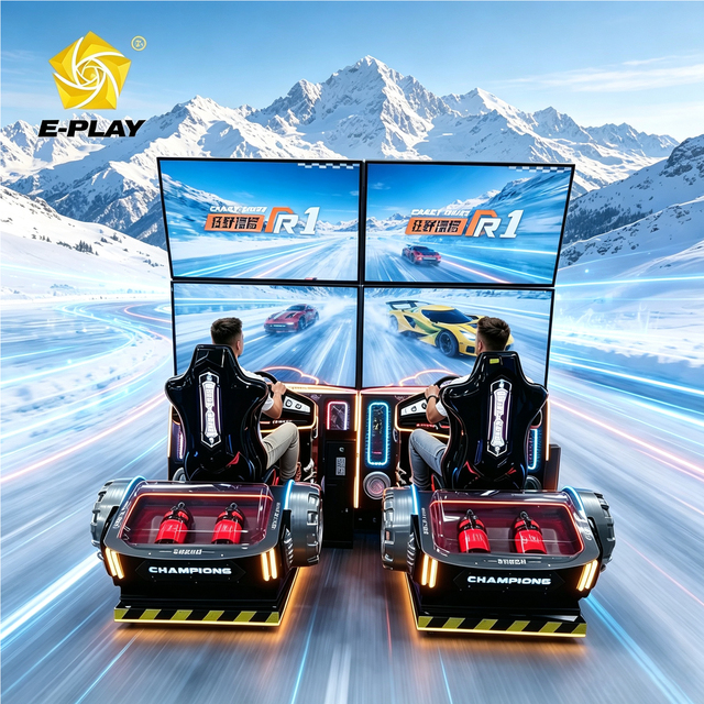 Eplay FactoryCommercial Coin Operated Dual Screen Racing Simulator Arcade Machine Immersive Driving Game Machine for Sale